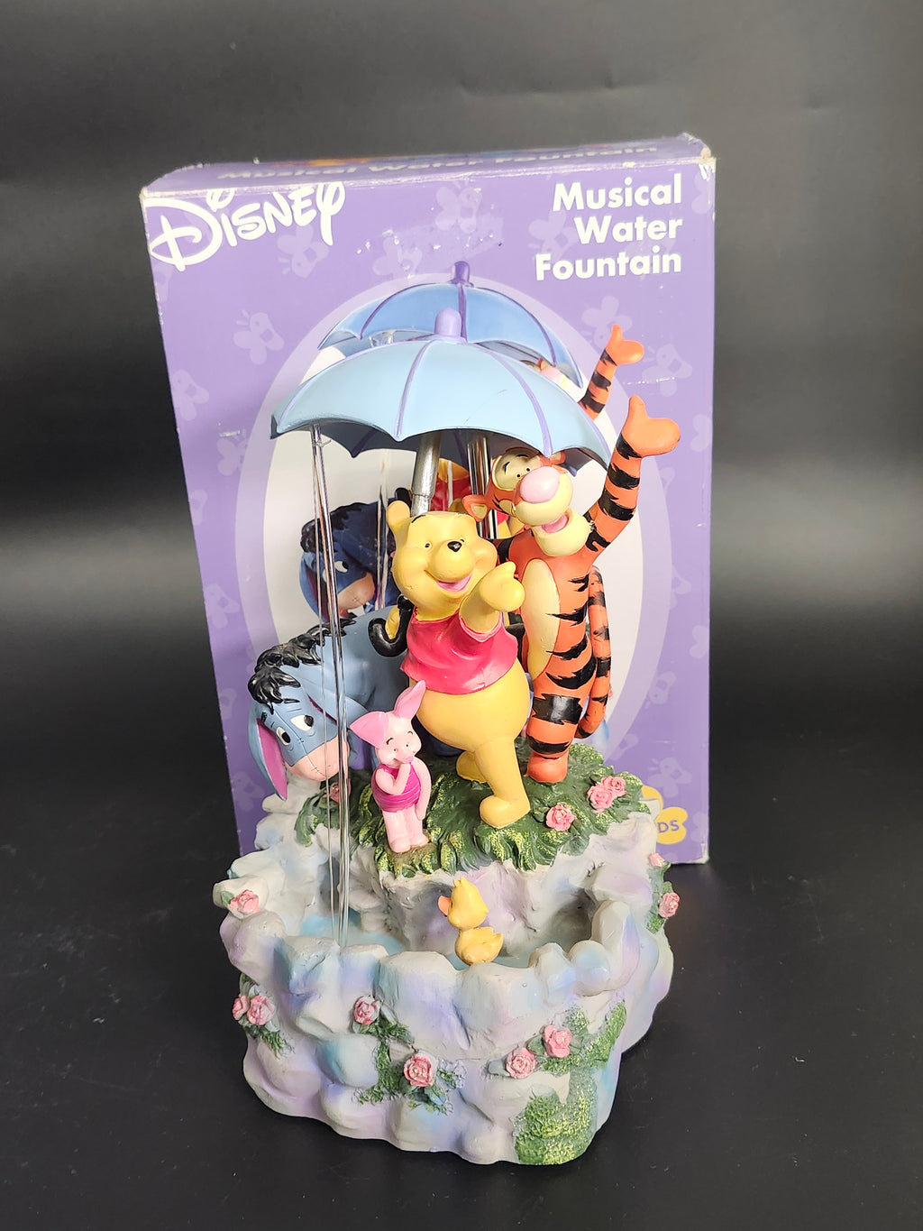 Disney Winnie the Pooh Musical Water Fountain Tigger Eeyore Piglet w/ Box