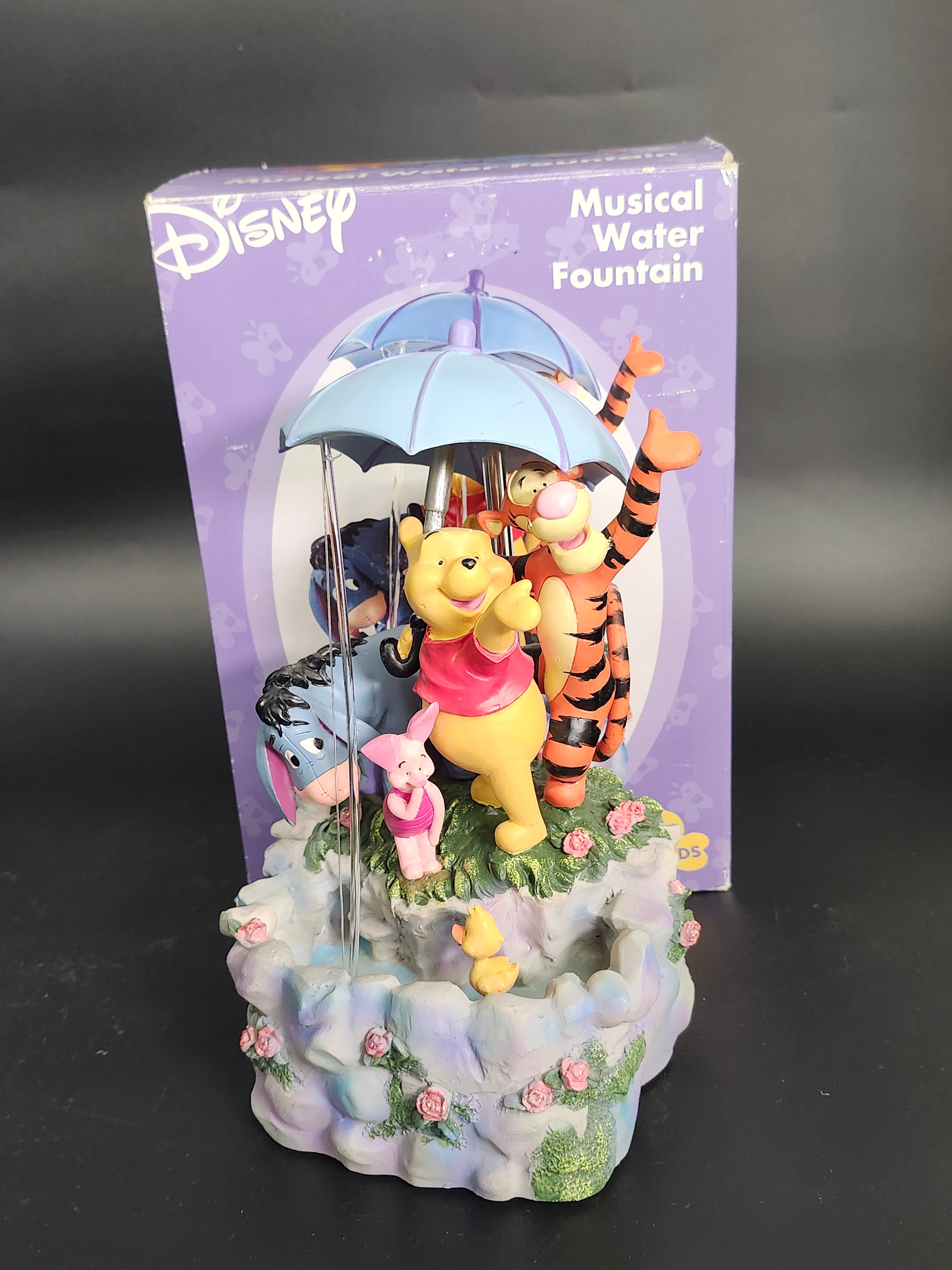 Disney Winnie the Pooh Musical Water Fountain Tigger Eeyore Piglet w/ Box