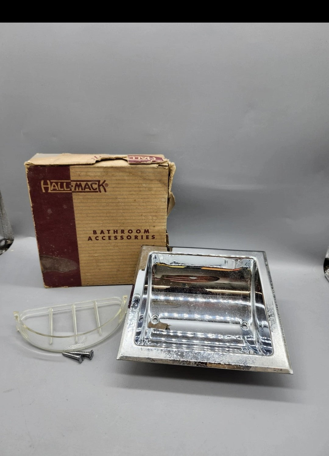 Vintage Hall-Mack Coronado 625 Recessed Soap Dish Silver Chrome Bathroom Fixture