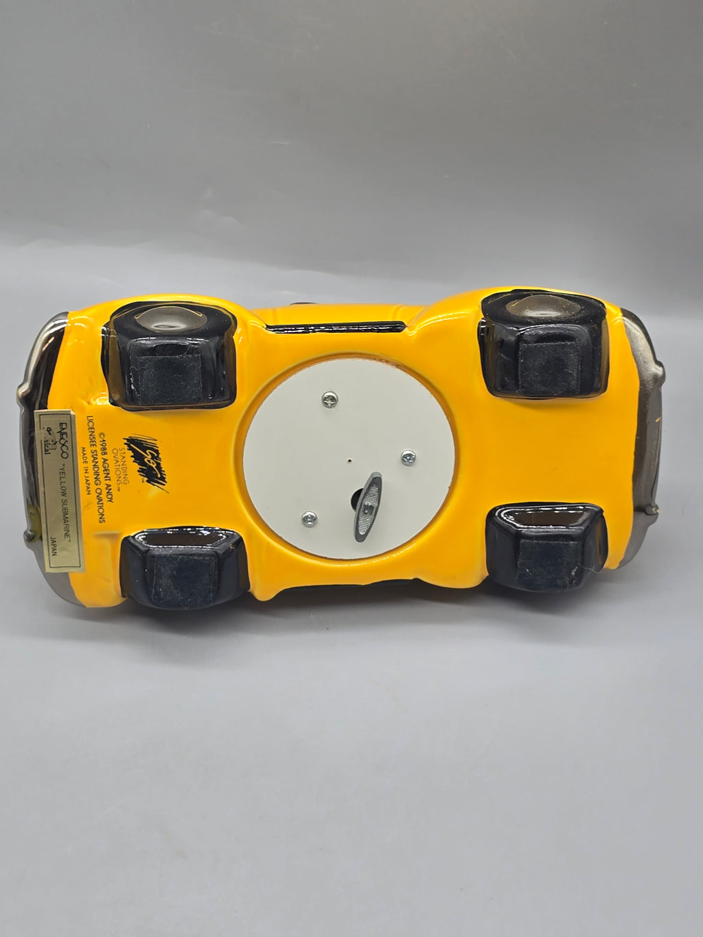 Enesco "Yellow Submarine" Musical Volkswagen Beetle Ceramic Music Box 1988 Japan