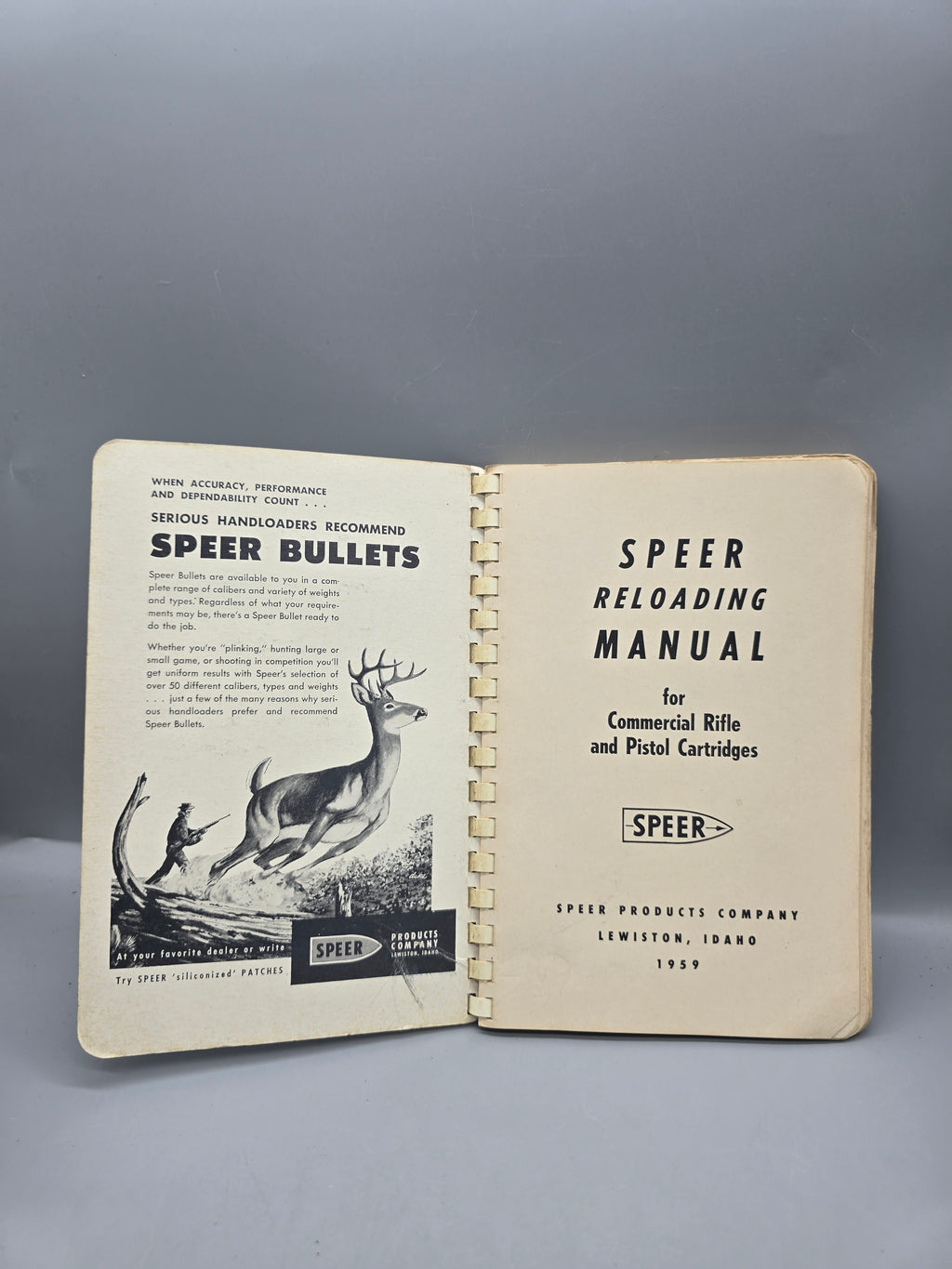 Vintage 1959 Speer Reloading Manual No. 3 Rifle & Pistol Cartridges