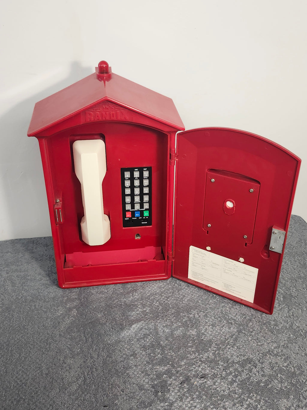 Randix FB-911 Emergency Fire Wall Telephone Phone Box Vintage Red untested