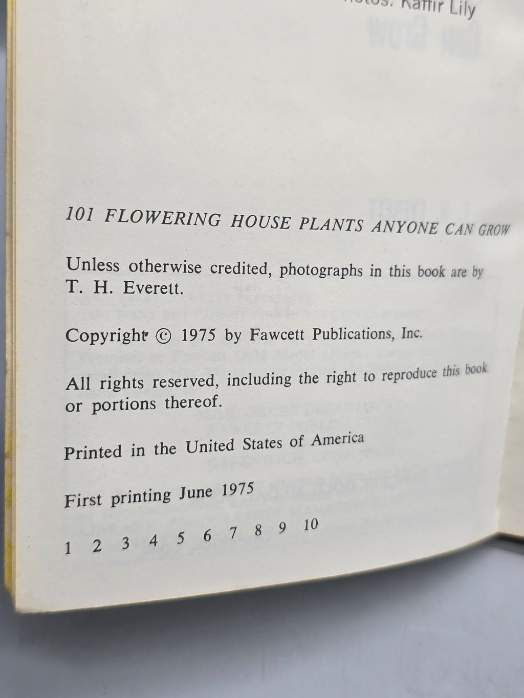 Vintage 1975 101 Flowering House Plants Book Anyone Can Grow – T.H. Everett Hc Book