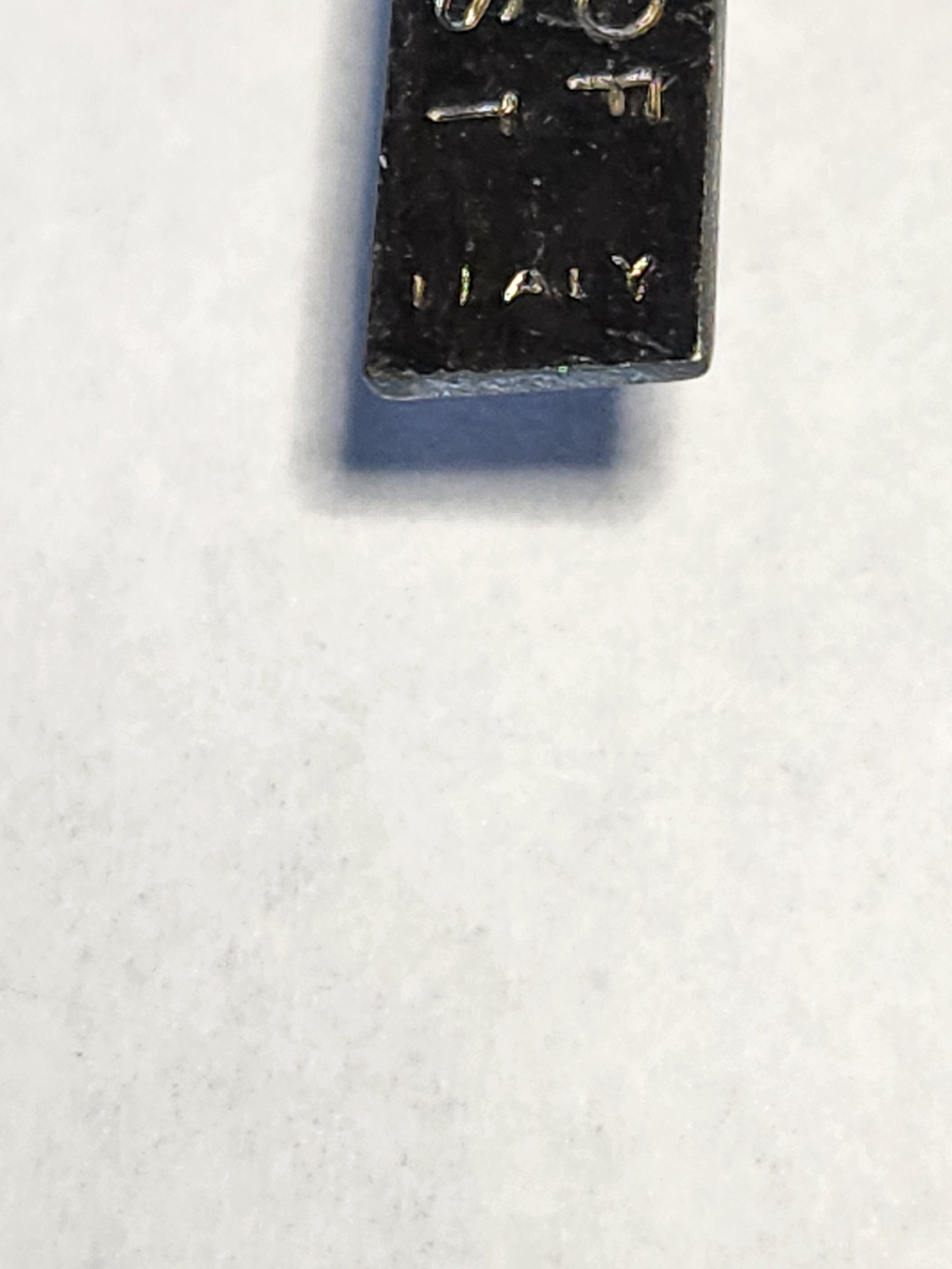 Vintage Italy Catholic Crucifix Cross Pendant Black Enamel Silver Tone